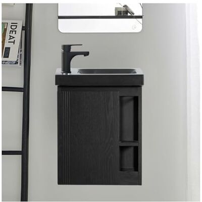 MOB-IN - hampton oak vanity - évier noir - Meuble de salle de bains - Publicité MOB-IN - hampton oak vanity - évier noir - Meuble de salle de bains - Publicité