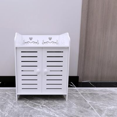 LANTUS Petit Meuble de Rangement pour Toilettes, Meuble de Salle de Bain Support Papier Toilette avec Placard et étagères réglables-40 x 35 x 53 cm (Deux Niveaux) - Publicité LANTUS Petit Meuble de Rangement pour Toilettes, Meuble de Salle de Bain Support Papier Toilette avec Placard et étagères réglables-40 x 35 x 53 cm (Deux Niveaux) - Publicité