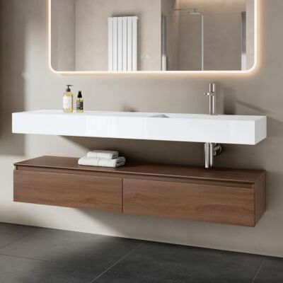 Mai & Mai Meuble Salle de Bain Marron Ensemble de 2 Pièces 150cm - Publicité Mai & Mai Meuble Salle de Bain Marron Ensemble de 2 Pièces 150cm - Publicité