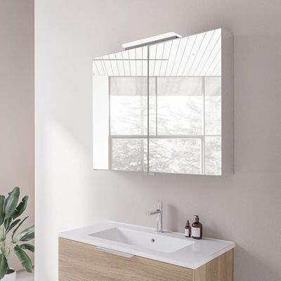 Bernstein Armoire de Toilette à Glace Miroir Salle de Bain Suspendu éclairage LED 80x19x73cm 2 Portes & Prise intérieure Neo - Publicité Bernstein Armoire de Toilette à Glace Miroir Salle de Bain Suspendu éclairage LED 80x19x73cm 2 Portes & Prise intérieure Neo - Publicité