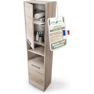 CDF Armoire de Salle de Bain Chêne Sonoma 30x30x170 cm Colonne à Étagères Rangement vertical pour toilettes et petits espaces, meuble étroit, montage facile, usage domestique - Publicité CDF Armoire de Salle de Bain Chêne Sonoma 30x30x170 cm Colonne à Étagères Rangement vertical pour toilettes et petits espaces, meuble étroit, montage facile, usage domestique - Publicité