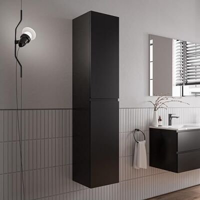 Bernstein Meuble Colonne Armoire suspendue Noir mat salle de bain MDF 35x170x35cm 2 portes charnières gauche/droite, Livrée assemblée AVA - Publicité Bernstein Meuble Colonne Armoire suspendue Noir mat salle de bain MDF 35x170x35cm 2 portes charnières gauche/droite, Livrée assemblée AVA - Publicité