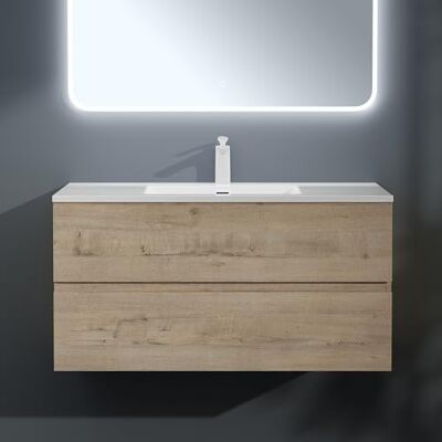 Mai & Mai Meuble Salle de Bain Chêne Blanc Clair Ensemble de 2 Pièces 100cm - Publicité Mai & Mai Meuble Salle de Bain Chêne Blanc Clair Ensemble de 2 Pièces 100cm - Publicité