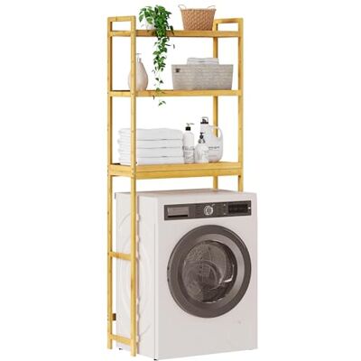 EUGAD Étagère Salle de Bain en Bambou à 3 Niveaux, Meuble au-Dessus Machine à Laver, pour Salle de Bain, Buanderie, 63,5x26x163 cm, en Couleur de Bambou Naturel - Publicité EUGAD Étagère Salle de Bain en Bambou à 3 Niveaux, Meuble au-Dessus Machine à Laver, pour Salle de Bain, Buanderie, 63,5x26x163 cm, en Couleur de Bambou Naturel - Publicité