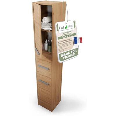 CDF Meuble Salle de Bain Colonne Salle de Bain larg. 30 cm Armoire de Rangement Colonne Haute Meuble Etroit avec Étagères Toilette Petits Espaces Chêne Artisan 30x30x170 cm Montage Facile - Publicité CDF Meuble Salle de Bain Colonne Salle de Bain larg. 30 cm Armoire de Rangement Colonne Haute Meuble Etroit avec Étagères Toilette Petits Espaces Chêne Artisan 30x30x170 cm Montage Facile - Publicité