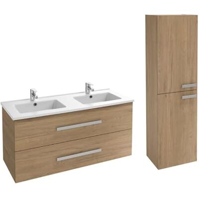 Meuble salle de bain double vasque Jacob Delafon Ola Up 120cm - Chêne - Publicité Meuble salle de bain double vasque Jacob Delafon Ola Up 120cm - Chêne - Publicité