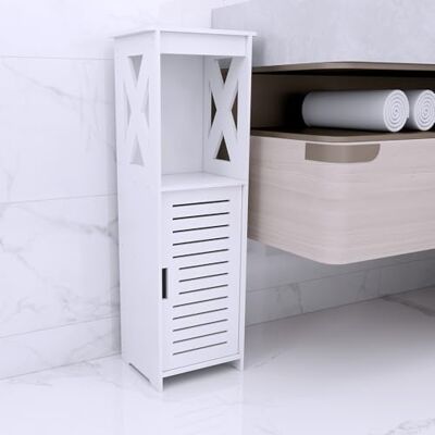 LANTUS Meuble de Rangement pour Toilettes, Placard, Étagère Réglable, Pieds Résistant à l’Eau, Petits Espaces, Petite Armoire de Salle de Bain pour Salle de Bain, Salon,26 * 20 * 75cm-Blanc - Publicité LANTUS Meuble de Rangement pour Toilettes, Placard, Étagère Réglable, Pieds Résistant à l’Eau, Petits Espaces, Petite Armoire de Salle de Bain pour Salle de Bain, Salon,26 * 20 * 75cm-Blanc - Publicité