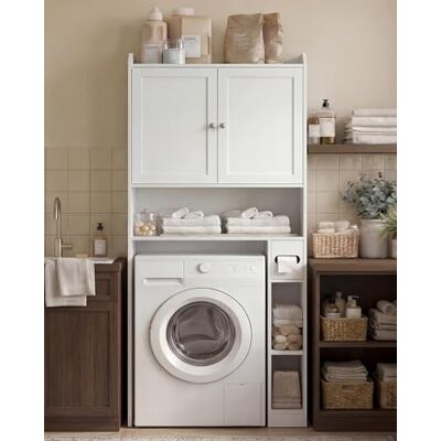VASAGLE Meuble WC, Armoire pour Machine à Laver, Étagères Ajustables, Économie d’Espace, Adapté à la Plupart des Toilettes, Moderne, 20 x 79,1 x 170 cm, Blanc Nuage BTS018W01V1 - Publicité VASAGLE Meuble WC, Armoire pour Machine à Laver, Étagères Ajustables, Économie d’Espace, Adapté à la Plupart des Toilettes, Moderne, 20 x 79,1 x 170 cm, Blanc Nuage BTS018W01V1 - Publicité