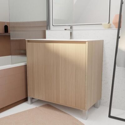 AURLANE Modèle PACM688 - Ensemble de Mobilier de Salle de Bain Moderne avec Lavabo en Céramique - Publicité AURLANE Modèle PACM688 - Ensemble de Mobilier de Salle de Bain Moderne avec Lavabo en Céramique - Publicité