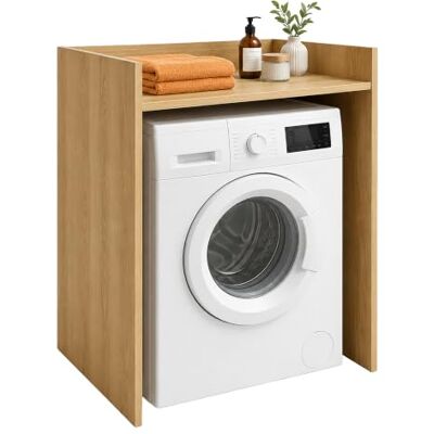 Relaxdays Meuble pour Lave-Linge, Marron Clair Étagère à placer au-dessus du lave-linge et du sèche-linge, H x l x P : 97 x 66 x 61 cm, armoire de surplomb - Publicité Relaxdays Meuble pour Lave-Linge, Marron Clair Étagère à placer au-dessus du lave-linge et du sèche-linge, H x l x P : 97 x 66 x 61 cm, armoire de surplomb - Publicité
