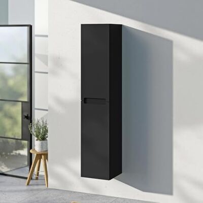 Bernstein Meuble Colonne Armoire suspendue Noir mat salle de bain MDF 35x170x35cm 2 portes charnières gauche/droite, Livrée assemblée VIREO - Publicité Bernstein Meuble Colonne Armoire suspendue Noir mat salle de bain MDF 35x170x35cm 2 portes charnières gauche/droite, Livrée assemblée VIREO - Publicité