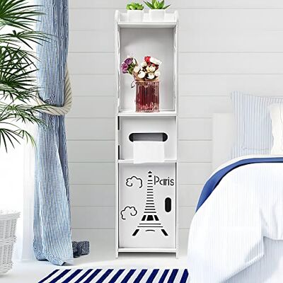 LANTUS Petit Meuble de Rangement pour Toilettes, Support pour Papiers Toilettes, Colonne, Armoire de Salle de Bain, Placard, Étagère Réglable, Pieds Résistant à l’Eau, Petits Espaces-20*20*80cm blanc - Publicité LANTUS Petit Meuble de Rangement pour Toilettes, Support pour Papiers Toilettes, Colonne, Armoire de Salle de Bain, Placard, Étagère Réglable, Pieds Résistant à l’Eau, Petits Espaces-20*20*80cm blanc - Publicité