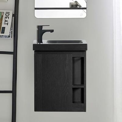 MOB-IN - hampton oak vanity - évier noir - Meuble de salle de bains - Publicité MOB-IN - hampton oak vanity - évier noir - Meuble de salle de bains - Publicité