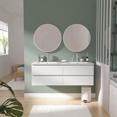 Mob-in SORRENTO 120cm Double vasque blanc - Meuble salle de bain - Publicité Mob-in SORRENTO 120cm Double vasque blanc - Meuble salle de bain - Publicité