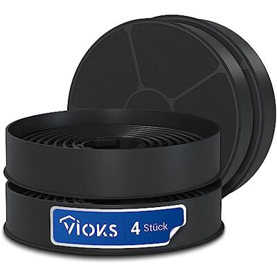 VIOKS Respekta Candy Lot de 4 filtres à charbon pour hotte aspirante de 105 mm de diamètre de rechange pour filtre à charbon actif Respekta MIZ0058 - Publicité VIOKS Respekta Candy Lot de 4 filtres à charbon pour hotte aspirante de 105 mm de diamètre de rechange pour filtre à charbon actif Respekta MIZ0058 - Publicité