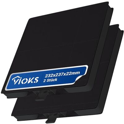 VIOKS Set x2 de Filtre pour Hotte Aspirante 232x237mm, Filtres a Charbon Actif, Pièces de Rechange pour Hotte de Cuisine - Publicité VIOKS Set x2 de Filtre pour Hotte Aspirante 232x237mm, Filtres a Charbon Actif, Pièces de Rechange pour Hotte de Cuisine - Publicité