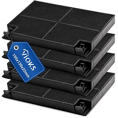 VIOKS Lot de 4 filtres à charbon 195 x 139 mm de rechange pour filtre à charbon Zanussi 902979355/2 EFF70 et filtre à charbon actif pour hotte aspirante - Publicité VIOKS Lot de 4 filtres à charbon 195 x 139 mm de rechange pour filtre à charbon Zanussi 902979355/2 EFF70 et filtre à charbon actif pour hotte aspirante - Publicité