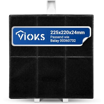 VIOKS Filtre à charbon pour hotte aspirante Balay 00360732 AA260112 DHZ5186 LZ51851 Z5116X1 et filtre à charbon actif pour hotte aspirante - Publicité VIOKS Filtre à charbon pour hotte aspirante Balay 00360732 AA260112 DHZ5186 LZ51851 Z5116X1 et filtre à charbon actif pour hotte aspirante - Publicité