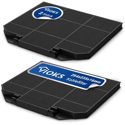 VIOKS Lot de 2 filtres à charbon actif 264 x 235 mm EFF72 de rechange pour AEG 9029793636 9029800480 MCFE04 E3CFF72 Bosch 00668491 DHZ5476 Faber 112.0157.243 003.953 .51 I. Filtre à charbon NYTTIG FIL - Publicité VIOKS Lot de 2 filtres à charbon actif 264 x 235 mm EFF72 de rechange pour AEG 9029793636 9029800480 MCFE04 E3CFF72 Bosch 00668491 DHZ5476 Faber 112.0157.243 003.953 .51 I. Filtre à charbon NYTTIG FIL - Publicité