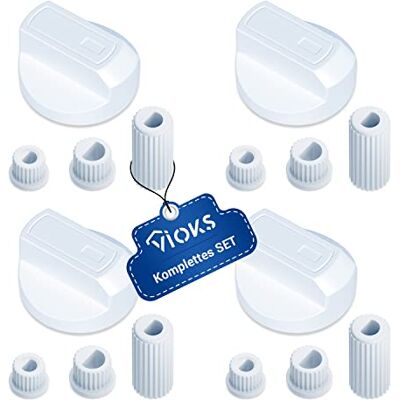 VIOKS Lot de 16 boutons rotatifs pour cuisinière 4 boutons universels avec adaptateurs Diamètre : 38 mm Boutons de rechange pour four Blanc - Publicité VIOKS Lot de 16 boutons rotatifs pour cuisinière 4 boutons universels avec adaptateurs Diamètre : 38 mm Boutons de rechange pour four Blanc - Publicité