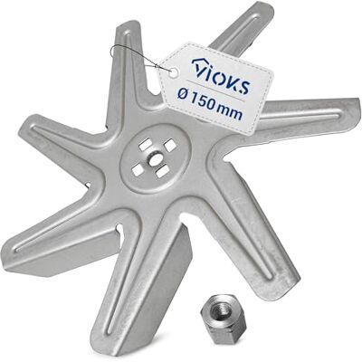 VIOKS Hélice de rechange pour Bosch 00600434 00650472 Diamètre : 150 mm Avec écrou Pour ventilateur à air chaud, four, cuisinière à gaz, Bosch, Junker, Neff, Siеmens Viva - Publicité VIOKS Hélice de rechange pour Bosch 00600434 00650472 Diamètre : 150 mm Avec écrou Pour ventilateur à air chaud, four, cuisinière à gaz, Bosch, Junker, Neff, Siеmens Viva - Publicité