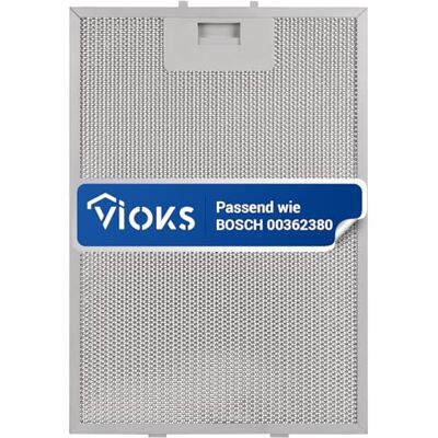 VIOKS Filtre à graisse de rechange pour Bosch 00362380 Filtre à graisse métallique 320 x 220 mm Filtre - Publicité VIOKS Filtre à graisse de rechange pour Bosch 00362380 Filtre à graisse métallique 320 x 220 mm Filtre - Publicité
