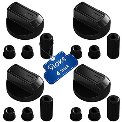 VIOKS Lot de 16 boutons rotatifs pour cuisinière 4 boutons universels avec adaptateurs Diamètre : 38 mm Boutons de rechange pour four Noir - Publicité VIOKS Lot de 16 boutons rotatifs pour cuisinière 4 boutons universels avec adaptateurs Diamètre : 38 mm Boutons de rechange pour four Noir - Publicité