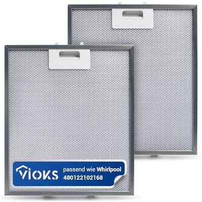 VIOKS Lot de 2 filtres à graisse pour hotte aspirante Whirlpool 480122102168 305 x 267 mm et filtre pour hotte aspirante AEG - Publicité VIOKS Lot de 2 filtres à graisse pour hotte aspirante Whirlpool 480122102168 305 x 267 mm et filtre pour hotte aspirante AEG - Publicité