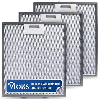 VIOKS Lot de 3 filtres à graisse de rechange pour hotte aspirante Whirlpool 480122102168 305 x 267 mm et Elica pour hotte aspirante AEG - Publicité VIOKS Lot de 3 filtres à graisse de rechange pour hotte aspirante Whirlpool 480122102168 305 x 267 mm et Elica pour hotte aspirante AEG - Publicité