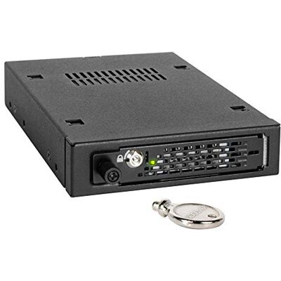 Icy Dock Rack Mobile, boîtier de Rack Amovible métallique pour SSD Or HDD 2.5” SATA/SAS dans 1 Baie de 3.5" avec clé de Verrouillage & vis moletée Anti-Vibration ToughArmor EX MB491SKL-B - Publicité Icy Dock Rack Mobile, boîtier de Rack Amovible métallique pour SSD Or HDD 2.5” SATA/SAS dans 1 Baie de 3.5" avec clé de Verrouillage & vis moletée Anti-Vibration ToughArmor EX MB491SKL-B - Publicité