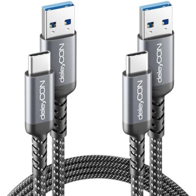 deleyCON Lot de 2 Câbles USB-A vers USB-C 2m USB 3.0 5 Gbps (USB 3.2 Gen1) Câble de Charge et Données pour Smartphone, Tablette, Notebook, Appareil Photo, HDD SSD, Disque Dur Externe, etc. Publicité deleyCON Lot de 2 Câbles USB-A vers USB-C 2m USB 3.0 5 Gbps (USB 3.2 Gen1) Câble de Charge et Données pour Smartphone, Tablette, Notebook, Appareil Photo, HDD SSD, Disque Dur Externe, etc. Publicité