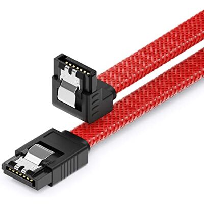 deleyCON 60cm Câble SATA 3 Nylon 6 Gbit/s Données SATA III Raccordement Serial ATA Connexion pour Carte Mère & Disque HDD SSD 1 Fiche S-ATA L 90° Coudée Rouge - Publicité deleyCON 60cm Câble SATA 3 Nylon 6 Gbit/s Données SATA III Raccordement Serial ATA Connexion pour Carte Mère & Disque HDD SSD 1 Fiche S-ATA L 90° Coudée Rouge - Publicité