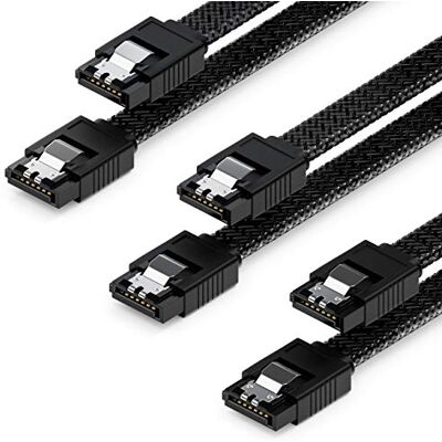 deleyCON 3x 50cm SATA 3 Nylon Câble Set Câbles de Donnés 6 Gbit/s Câbles de Branchement Carte Mère Disque dur HDD SSD 2 Connecteurs S-ATA Droits Noir - Publicité deleyCON 3x 50cm SATA 3 Nylon Câble Set Câbles de Donnés 6 Gbit/s Câbles de Branchement Carte Mère Disque dur HDD SSD 2 Connecteurs S-ATA Droits Noir - Publicité