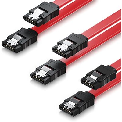 deleyCON 3x 50cm Câble SATA III en Lot S-ATA 3 Données Câble Connexion HDD SSD Raccordement Clip Métallique 6 GBit/s 2 Fiche Droite L-Type Rouge - Publicité deleyCON 3x 50cm Câble SATA III en Lot S-ATA 3 Données Câble Connexion HDD SSD Raccordement Clip Métallique 6 GBit/s 2 Fiche Droite L-Type Rouge - Publicité