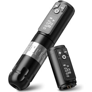 Ambition Soldier Machine à Tatouer Sans Fil Stylo Rotatif Machine Tatouage 4.0mm Course, Double Batterie 2400mAh, Moteur Sans Charbon pour Artistes Professionnels - Publicité Ambition Soldier Machine à Tatouer Sans Fil Stylo Rotatif Machine Tatouage 4.0mm Course, Double Batterie 2400mAh, Moteur Sans Charbon pour Artistes Professionnels - Publicité