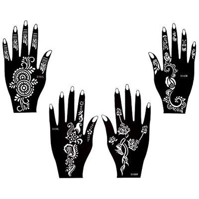 Beyond Pochoirs de Tatouage pour Mains Bohème Lot de 4 - Publicité Beyond Pochoirs de Tatouage pour Mains Bohème Lot de 4 - Publicité