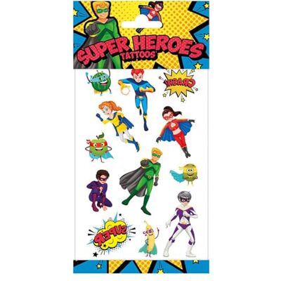 Totum Tatouages de super-héros Tatouages temporaires pour enfants - Publicité Totum Tatouages de super-héros Tatouages temporaires pour enfants - Publicité