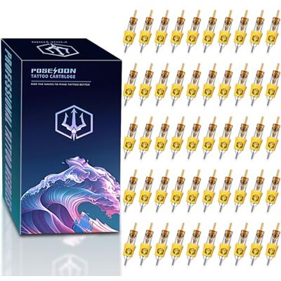 POSEIDON Aiguilles pour Cartouches de Tatouage 50 Pièces Tailles Mixtes Assorties (12 Round Shader Long Taper 1203RS, 1205RS, 1207RS, 1209RS, 1211RS) Aiguilles Jetables Professionnelles - Publicité POSEIDON Aiguilles pour Cartouches de Tatouage 50 Pièces Tailles Mixtes Assorties (12 Round Shader Long Taper 1203RS, 1205RS, 1207RS, 1209RS, 1211RS) Aiguilles Jetables Professionnelles - Publicité