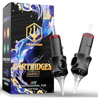 POSEIDON Cartouches d'Aiguilles de Tatouage Professionnelles Lot de 20 5RL Round Liner (N°12), Acier Inoxydable avec Membrane de Flux d'Encre, Jetables & Compatibles Toutes Machines (1205RL) - Publicité POSEIDON Cartouches d'Aiguilles de Tatouage Professionnelles Lot de 20 5RL Round Liner (N°12), Acier Inoxydable avec Membrane de Flux d'Encre, Jetables & Compatibles Toutes Machines (1205RL) - Publicité