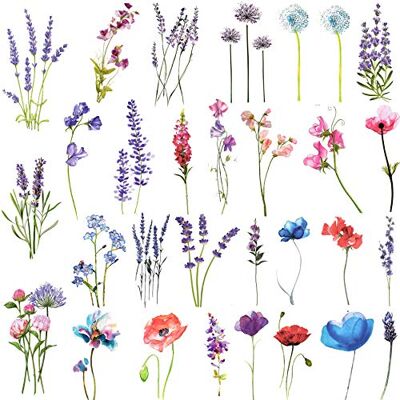 COKTAK 12 Feuilles Petit Aquarelle Lavande Tatouage Ephemere Femme, Fille Coloré Fleur De Pois Senteur Gloire Du Matin Faux Autocollant De Tatouage Temporaire Plante Sauvage Tatoo Set - Publicité COKTAK 12 Feuilles Petit Aquarelle Lavande Tatouage Ephemere Femme, Fille Coloré Fleur De Pois Senteur Gloire Du Matin Faux Autocollant De Tatouage Temporaire Plante Sauvage Tatoo Set - Publicité