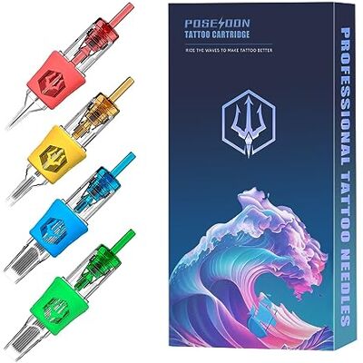 POSEIDON Aiguilles de Tatouage 20 Pièces Cartouches de Sécurité Jetables à Membrane, Aiguille Liner Ronde #10 (1005RL) pour Stylo de Tatouage - Publicité POSEIDON Aiguilles de Tatouage 20 Pièces Cartouches de Sécurité Jetables à Membrane, Aiguille Liner Ronde #10 (1005RL) pour Stylo de Tatouage - Publicité