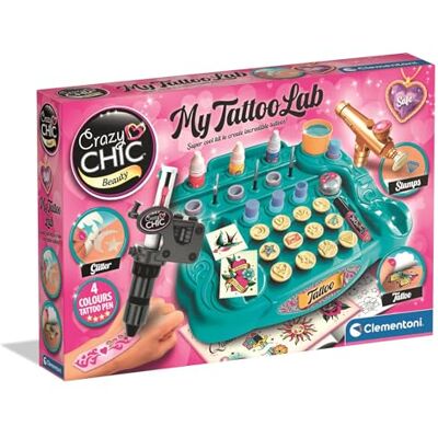 Clementoni Crazy Chic 18260 Studio de Tatouages temporaires pour Enfants à partir de 6 Ans Jouet créatif avec Stylo pour Le Corps, peintures corporelles, pochoirs et Plus Encore - Publicité Clementoni Crazy Chic 18260 Studio de Tatouages temporaires pour Enfants à partir de 6 Ans Jouet créatif avec Stylo pour Le Corps, peintures corporelles, pochoirs et Plus Encore - Publicité