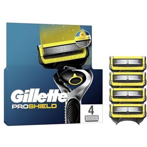 Gillette Lot De 4 Recharges De Rasoir Pour Hommes Proshield, Cartouches Avec Bande Lubrifiante Avant Et Après Les Lames Et Nouvelle Lubrification Pour Un Rasage De Près Et Un Confort Incroyables - Publicité Gillette Lot De 4 Recharges De Rasoir Pour Hommes Proshield, Cartouches Avec Bande Lubrifiante Avant Et Après Les Lames Et Nouvelle Lubrification Pour Un Rasage De Près Et Un Confort Incroyables - Publicité