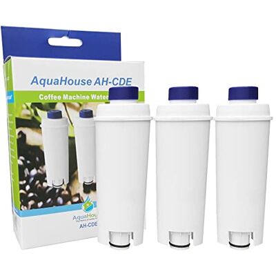 AquaHouse 3x AH-CDE Filtre compatible pour le filtre à eau DeLonghi DLSC002, SER3017, 5513292811, convient aux machines à café expresso et à expresso Delonghi - Publicité AquaHouse 3x AH-CDE Filtre compatible pour le filtre à eau DeLonghi DLSC002, SER3017, 5513292811, convient aux machines à café expresso et à expresso Delonghi - Publicité