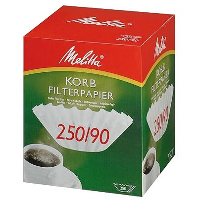 Melitta Lot de 250 filtres à panier, blancs, 90 - Publicité Melitta Lot de 250 filtres à panier, blancs, 90 - Publicité