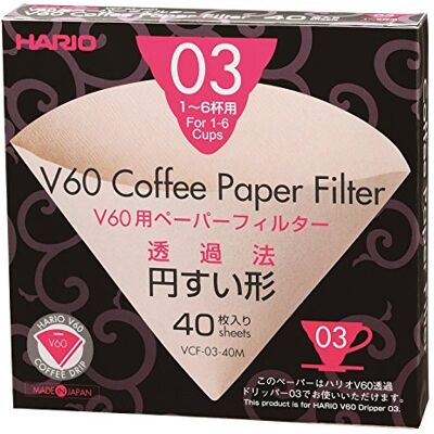 HARIO VCF-01–100M Lot de 100 filtres à café en Papier, Naturel, Size 03-40pcs - Publicité HARIO VCF-01–100M Lot de 100 filtres à café en Papier, Naturel, Size 03-40pcs - Publicité