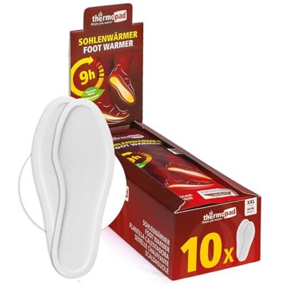 THERMOPAD Semelles chauffantes S-XXL – L'ORIGINAL : 10 Pairs de chaufferettes pour jusqu'à 9 Heures de Chaleur pour Les Chaussures de Ski et Les Bottes activé par l'air - Publicité THERMOPAD Semelles chauffantes S-XXL – L'ORIGINAL : 10 Pairs de chaufferettes pour jusqu'à 9 Heures de Chaleur pour Les Chaussures de Ski et Les Bottes activé par l'air - Publicité