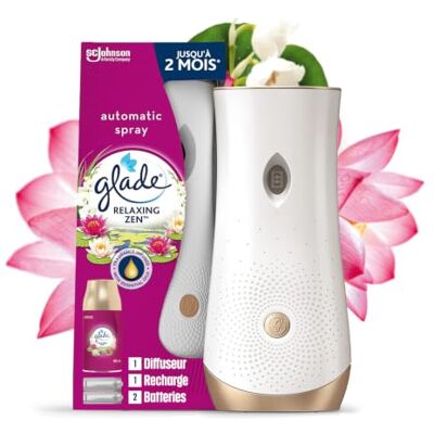Glade Automatic Spray Diffuseur Infusé Aux Huiles Essentielles Jusqu'à 2 Mois De Parfum Relaxing Zen 1 Diffuseur et 1 Recharge - Publicité Glade Automatic Spray Diffuseur Infusé Aux Huiles Essentielles Jusqu'à 2 Mois De Parfum Relaxing Zen 1 Diffuseur et 1 Recharge - Publicité