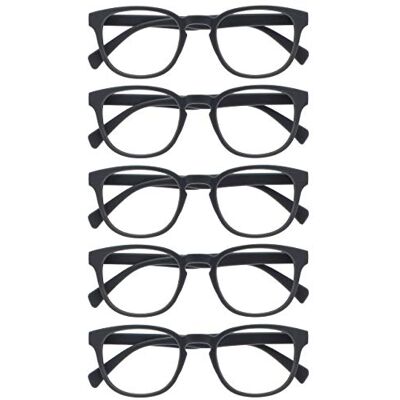 OPULIZE Pop Pack 5 Rétro Rond Lisse Gris Mat Hommes Femmes Lunettes De Lecture Charnières Ressort RRRRR2-7 +1,50 - Publicité OPULIZE Pop Pack 5 Rétro Rond Lisse Gris Mat Hommes Femmes Lunettes De Lecture Charnières Ressort RRRRR2-7 +1,50 - Publicité