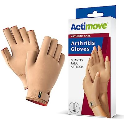 Actimove ® Gants d'arthrite – Soutien de compression médicale et chaleur pour l'arthrite de la main, le syndrome de surutilisation et les doigts et les mains douloureux – Beige, taille L - Publicité Actimove ® Gants d'arthrite – Soutien de compression médicale et chaleur pour l'arthrite de la main, le syndrome de surutilisation et les doigts et les mains douloureux – Beige, taille L - Publicité